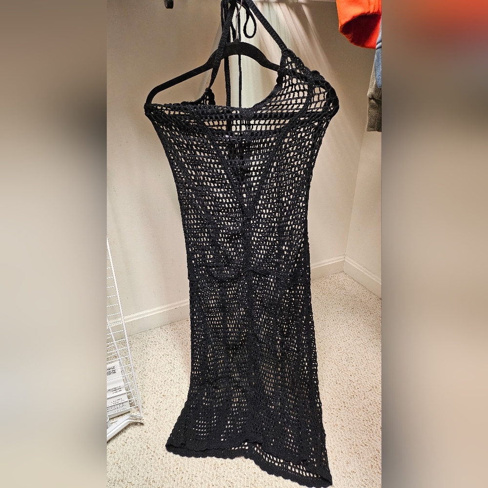 ☆NWOT☆  Crochet Tie-Neck Halter Cover-Up Dress, Size M